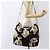 Bolsa de Ombro CHANEL em Lona Preta Dourada CC Auth 156515 Preto Dourado - vista 21