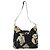 Bolsa de Ombro CHANEL em Lona Preta Dourada CC Auth 156515 Preto Dourado - vista 3