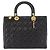 Christian Dior Borsa Tote Lady Dior Canage in Pelle di Agnello Nera Oro Auth 157801 Nero D'oro - vista 2
