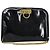 Borsa a Spalla Chain Gancini Salvatore Ferragamo Smalto Nero Oro Auth 157615