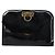 Borsa a Spalla Chain Gancini Salvatore Ferragamo Smalto Nero Oro Auth 157615 - vista 2