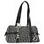 Bolso de mano de lona Trotter Christian Dior Negro Plata Auth 156495