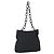 Borsa a spalla con catena Prada in nylon nero argento autentica kk583