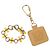 LOEWE Charm Leather metal 2 Set Beige Gold Auth bs31490