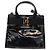Borsa a Mano Salvatore Ferragamo Vala Smalto 2 vie Nero Oro Auth 156283 - vista 2