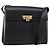 Bolsa de Ombro Christian Dior em Couro Preto Dourado Auth 155073