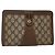 GUCCI GG Supreme Borsa Clutch Sherry Line PVC Beige Oro 89 01 032 Auth 143928 D'oro