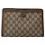 GUCCI GG Supreme Borsa Clutch Sherry Line PVC Beige Oro 89 01 032 Auth 143928 D'oro - vista 2