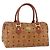 Borsa Boston Mini Vicetos Logogram MCM in pelle PVC marrone e oro Auth 151771 D'oro