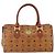 Borsa Boston Mini Vicetos Logogram MCM in pelle PVC marrone e oro Auth 151771 D'oro - vista 2