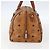 Borsa Boston Mini Vicetos Logogram MCM in pelle PVC marrone e oro Auth 151771 D'oro - vista 4