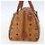 Borsa Boston Mini Vicetos Logogram MCM in pelle PVC marrone e oro Auth 151771 D'oro - vista 5