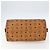 Borsa Boston Mini Vicetos Logogram MCM in pelle PVC marrone e oro Auth 151771 D'oro - vista 9