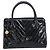 CHANEL Borsa a Mano V Stitch Smalto Nero Oro CC Auth BA8975 D'oro - vista 2