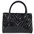 CHANEL Borsa a Mano V Stitch Smalto Nero Oro CC Auth BA8975 D'oro - vista 3