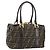 Borsa a mano in tela Zucca FENDI nera marrone oro Auth 155701 Nero D'oro