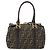 Borsa a mano in tela Zucca FENDI nera marrone oro Auth 155701 Nero D'oro - vista 2