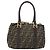 Borsa a mano in tela Zucca FENDI nera marrone oro Auth 155701 Nero D'oro - vista 3