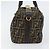 Borsa a mano in tela Zucca FENDI nera marrone oro Auth 155701 Nero D'oro - vista 4