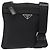 Sac à épaule PRADA en nylon noir argent authentique 151729 Argenté