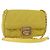 CHANEL Borsa a Spalla Matelassé con Catena Cotone Giallo Oro CC Auth 156510V D'oro