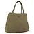 Bolso de mano PRADA de nailon caqui plateado auténtico bs31364 Plata