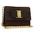Borsa a Spalla Vala Chain in Camoscio Marrone Oro Auth BA8244 di Salvatore Ferragamo