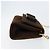 Borsa a Spalla Vala Chain in Camoscio Marrone Oro Auth BA8244 di Salvatore Ferragamo - vista 4