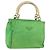 Borsa Tote PRADA Nylon Verde Oro Auth 153035 D'oro