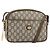 Bolso de hombro GUCCI GG Plus Supreme de cuero PVC beige y dorado Auth 156789