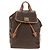 Céline CELINE Macadam Canvas Backpack PVC Leather Brown Gold Auth bs31713 Golden - view 2