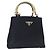 PRADA Borsa a mano in nylon blu navy oro Auth 156119 D'oro