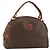 Céline Borsa a mano in tela Macadam CELINE in pelle PVC marrone oro Auth 154710 D'oro