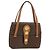 Céline Bolsa de mão em lona Macadam Medallion CELINE em couro PVC marrom dourado Auth 154716