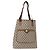 GUCCI GG Plus Supreme Web Sherry Line Tote Bag PVC Beige Red Green Auth ka315