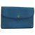 LOUIS VUITTON Clutch Montaigne 27 Epi Blu M52655 LV Auth 154577