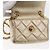 CHANEL Mini Matelassé 13 Schultertasche mit Kette aus Leder Gold CC Auth 156634SAM Golden - Ansicht 23