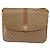 Céline Borsa a Spalla in Tela Macadam CELINE PVC Marrone Oro Auth 156251 D'oro - vista 13