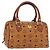 Borsa MCM Logogram Vicetos in pelle PVC marrone oro Auth BA8427 D'oro