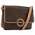 Céline Borsa a spalla circolare in tela Macadam CELINE in pelle PVC marrone oro Auth 153317 D'oro