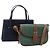 Céline Borsa a mano in pelle CELINE Givenchy 2 pezzi blu navy e verde Auth BA8093
