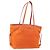 PRADA Tote Bag aus Nylon in Orange Silber authentisch 154158