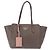 Borsa Tote Swing in pelle grigia e oro GUCCI 354408 Auth 148695 Marrone D'oro - vista 13