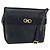 Bolsa de Ombro Salvatore Ferragamo em Couro Preto Dourado Auth 152686