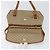 Céline Borsa a mano in tela Macadam CELINE PVC beige oro Auth gh1223 D'oro - vista 15