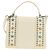 Borsa a mano in pelle Jimmy Choo Studs 2 in 1 Bianco Argento Auth 149491M - vista 2