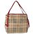 Burberry Borsa Tote Nova Check in PVC Beige Oro Auth 153484 D'oro