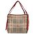 Burberry Borsa Tote Nova Check in PVC Beige Oro Auth 153484 D'oro - vista 3