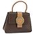 Céline Bolso de mano de lona Macadam Circle CELINE en cuero PVC marrón dorado Auth 149189 Castaño