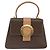 Céline Bolso de mano de lona Macadam Circle CELINE en cuero PVC marrón dorado Auth 149189 Castaño - vista 13